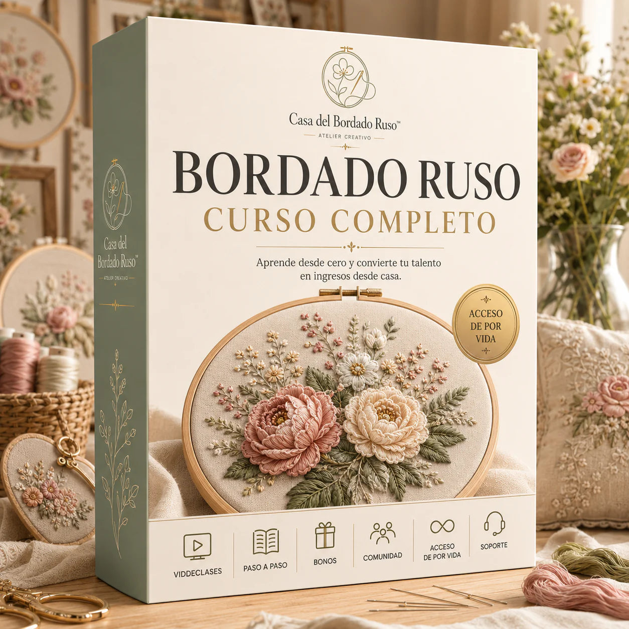 Bordado Ruso Curso Completo + Bonos